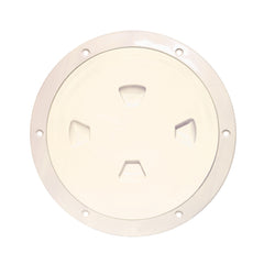 Beckson 8" Smooth Center Screw-Out Deck Plate - Beige [DP80-N]