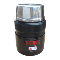 Thermos Stainless King Vacuum Insulated Food Jar w/Folding Spoon - 16 oz. - Stainless Steel/Matte Black [SK3000BKTRI4]