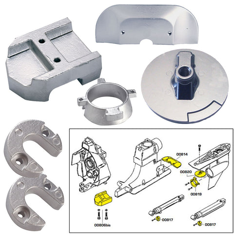 Tecnoseal Anode Kit w/Hardware - Mercury Alpha 1 Gen 2 - Aluminum [20801AL]