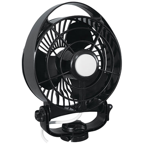 Caframo Maestro 12V 3-Speed 6" Marine Fan w/LED Light - Black [7482CABBX]