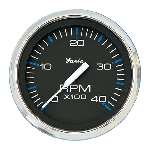 Faria Chesapeake Black SS 4" Tachometer - 4,000 RPM (Diesel - Magnetic Pick-up) [33719]
