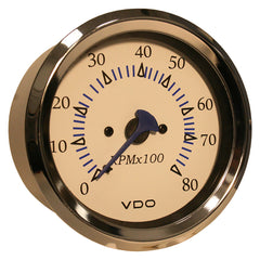 VDO Allentare White 8000RPM 3-3/8" (85mm) Outboard Tachometer - 12V [333-10259]