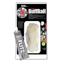 Flitz Buff Ball - Large 5" - White w/1.76oz Tube Flitz Polish [PB 101-50]