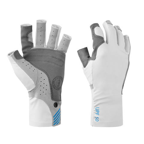 Mustang Traction UV Open Finger Fishing Glove - Light Gray/Blue - Small [MA6007-S-271]