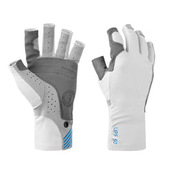 Mustang Traction UV Open Finger Fishing Glove - Light Gray/Blue - Large [MA6007-L-271]