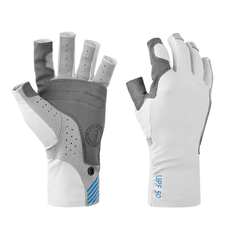Mustang Traction UV Open Finger Fishing Glove - Light Gray/Blue - Large [MA6007-L-271]