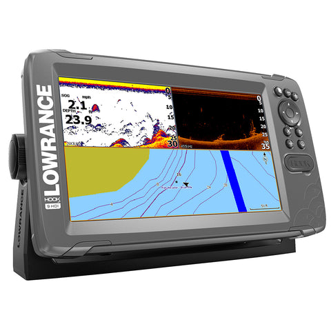 Lowrance HOOK2-9 9" Chartplotter/Fishfinder SplitShot Transom Mount Transducer w/Nav+ Chart [000-14298-001]