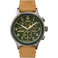 Timex Expedition Scout Chronograph Leather Watch - Green Dial [TW4B04400JV]