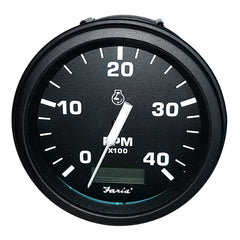 Faria Tachometer Heavy-Duty Tachometer w/Hourmeter (4000 RPM) (Diesel) (Mech Takeoff  Var Ratio Alt) - Black [43001]