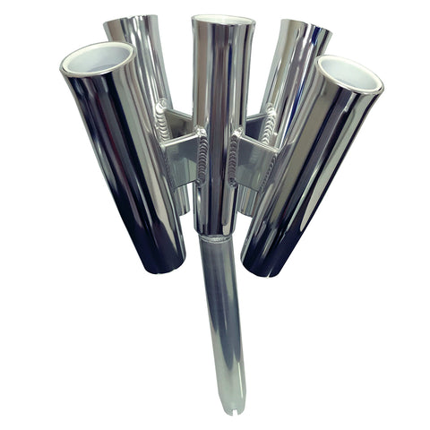 Tigress Five Rod Cluster - Bent Butt - Polished Aluminum [88157-2]