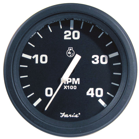 Faria 4" HD Tachometer (4000 RPM) Diesel (Mech Takeoff  Var Ratio Alt) - Black [43003]