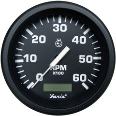 Faria 4" HD Tachometer w/Hourmeter (6000 RPM) - Gas - Black [43004]
