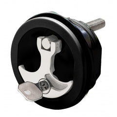 Whitecap Compression Handle CP Zinc/Black Nylon Locking - 1/4 Turn [S-9415BC]