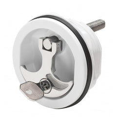 Whitecap Compression Handle CP Zinc/White Nylon Locking - 1/4 Turn [S-9415WC]