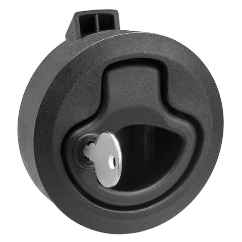 Whitecap Compression Handle Stainless Steel/Black Nylon Locking - 1/4 Turn [8228BC]
