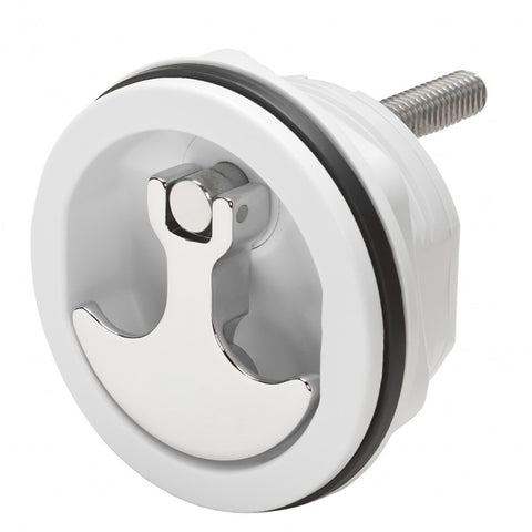 Whitecap Compression Handle CP Zinc/White Nylon Non-Locking - 1/4 Turn [S-9417WC]