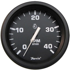 Faria 4" Heavy-Duty Tachometer (4000 RPM) (Diesel) Mag Pick-Up - Black w/Black Bezel [43000]