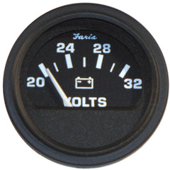 Faria 2" Heavy-Duty Voltmeter (14-32 VDC) - Black *Bulk Case of 24* [VP0129B]