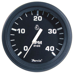 Faria 4" Heavy-Duty Tachometer (4000 RPM) Diesel (Mech Takeoff  Var Ratio Alt) - Black *Bulk Case of 12* [TD9324B]