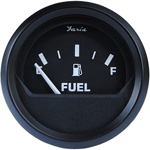 Faria Euro Black 2" Fuel Level Gauge (E-1/2-F) *Bulk Case of 24* [GP9357]