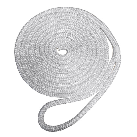 Robline Premium Nylon Double Braid Dock Line - 3/8" x 15 - White [7181922]