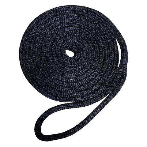 Robline Premium Nylon Double Braid Dock Line - 3/8" x 25 - Black [7181927]