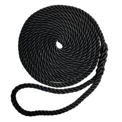 Robline Premium Nylon 3 Strand Dock Line - 3/8" x 15 - Black [7181959]