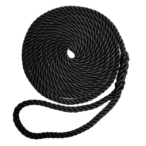 Robline Premium Nylon 3 Strand Dock Line - 5/8" x 20 - Black [7181971]