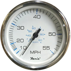 Faria Chesapeake White SS 5" Speedometer 55 MPH (Mechanical) [SE9504]