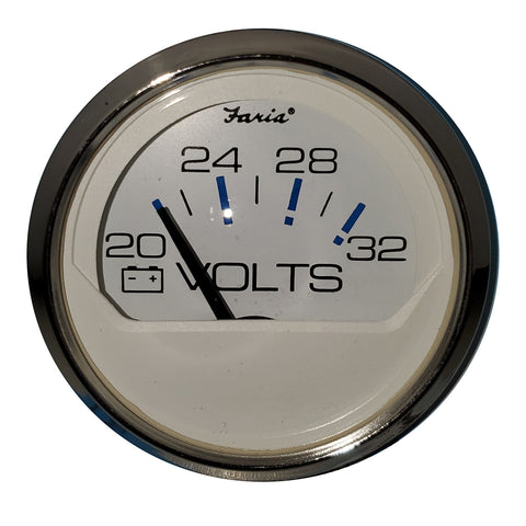 Faria Chesapeake White 2" Voltmeter (20-32 VDC) [13860]