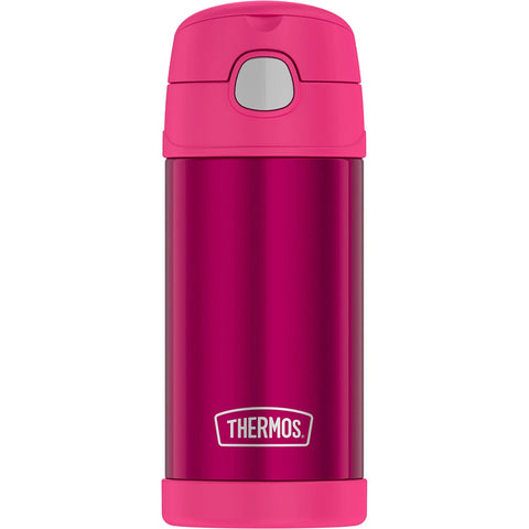 Thermos FUNtainer Stainless Steel Insulated Pink Water Bottle w/Straw - 12oz [F4019PK6]