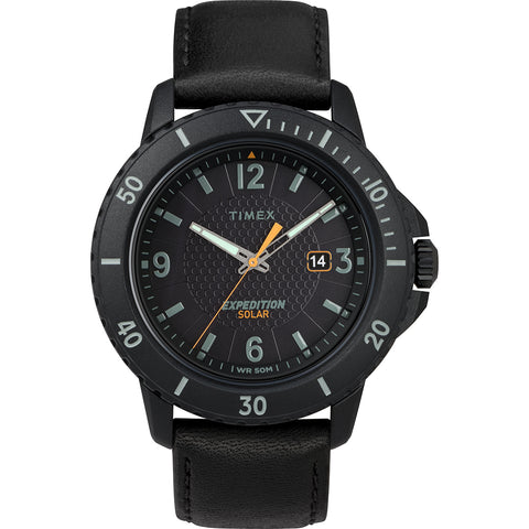 Timex Gallatin Solar Watch - Leather Strap/Black Dial [TW4B14700JV]