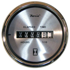 Faria Spun Silver 2" Hourmeter Gauge - Analog [16020]