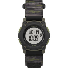 Timex Kids Digital 35mm Watch - Green Camo w/Fastwrap Strap [TW7C77500XY]