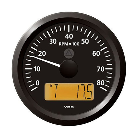 Veratron 3-3/8" (85 mm) ViewLine Tachometer - 0 to 8000 RPM - 8 to 32V - Black Dial  Triangle Bezel [A2C59512357]