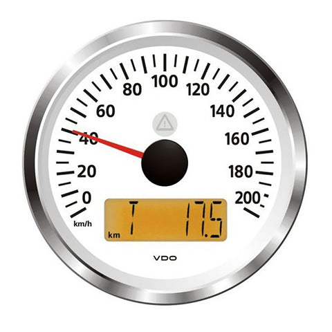 Veratron 3-3/8" (85mm) ViewLine Speedometer - 0 to 200 KMH - 12/24V - White Dial  Triangular Bezel [A2C59512382]