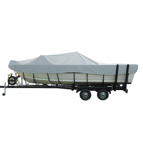 Carver Performance Poly-Guard Wide Series Styled-to-Fit Boat Cover f/18.5 Aluminum V-Hull Sterndrive Boats w/Walk-Thru Windshield - Grey [72418P-10]
