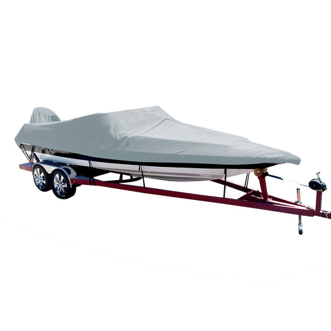Carver Performance Poly-Guard Styled-to-Fit Boat Cover f/16.5 Ski Boats w/Low Profile Windshield - Grey [74016P-10]