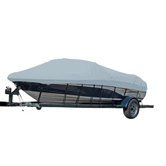 Carver Performance Poly-Guard Styled-to-Fit Boat Cover f/19.5 Sterndrive V-Hull Runabout Boats (Including Eurostyle) w/Windshield  Hand/Bow Rails - Grey [77119P-10]