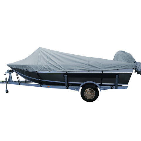 Carver Performance Poly-Guard Styled-to-Fit Boat Cover f/18.5 Aluminum Boats w/High Forward Mounted Windshield - Grey [79018P-10]