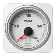Veratron 52 MM (2-1/16") AcquaLink Voltmeter Gauge 8-16V Range - White Dial  Bezel [A2C1338740001]