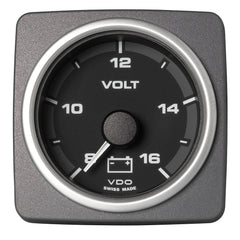 Veratron 52 MM (2-1/16") AcquaLink Voltmeter Gauge 8-16V Range - Black Dial  Bezel [A2C59501940]