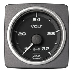 Veratron 52 MM (2-1/16") AcquaLink Voltmeter Gauge 16-32V Range - Black Dial  Bezel [A2C59501941]