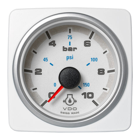 Veratron 52 MM (2-1/16") AcquaLink Engine Oil Pressure 10 Bar/150 PSI - White Dial  Bezel [A2C1338600001]