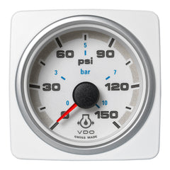 Veratron 52 MM (2-1/16") AcquaLink Engine Oil Pressure 10 Bar/150 PSI - 12/24V - White Dial  Bezel [A2C1338610001]