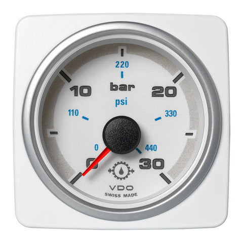 Veratron 52 MM (2-1/16") AcquaLink Transmission Oil Pressure 30 Bar/440 PSI - White Dial  Bezel [A2C1338690001]