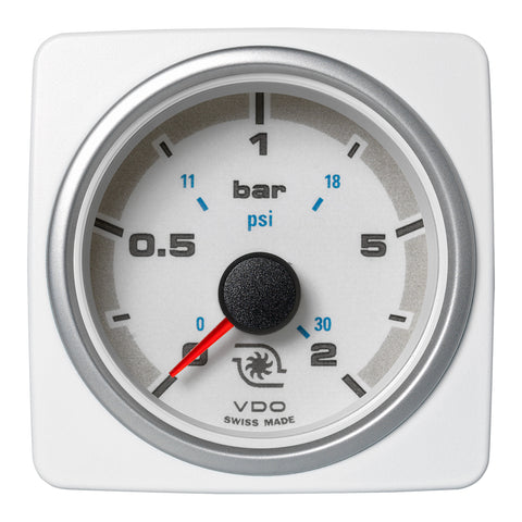 Veratron 52 MM (2-1/16") AcquaLink Boost Press Gauge 2 Bar/30 PSI - White Dial  Bezel [A2C1338720001]