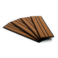 SeaDek Brushed 6mm 4-Piece Step Kit - 3.75" x 12.75" - Mocha/Black Faux Teak [23902-80093]