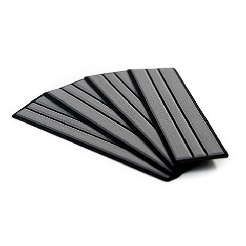 SeaDek Brushed 6mm 4-Piece Step Kit - 3.75" x 12.75" - Storm Gray/Black Faux Teak [23902-80066]