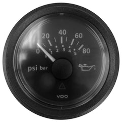 Veratron 52 MM (2-1/16") ViewLine Oil Pressure Gauge - 0 to 80 PSI - Black Dial  Bezel [A2C534130060]